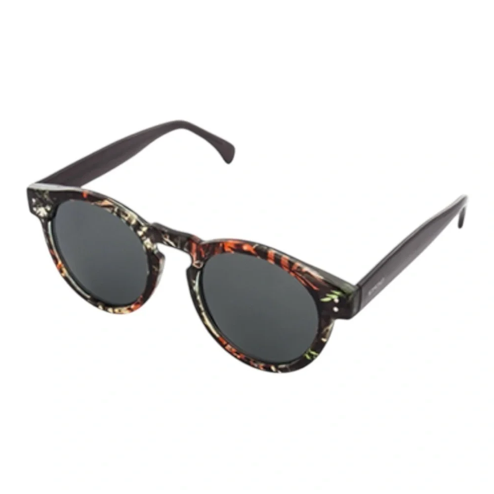 KOMONO women's Clement Fern Sunglasses NEW round black red